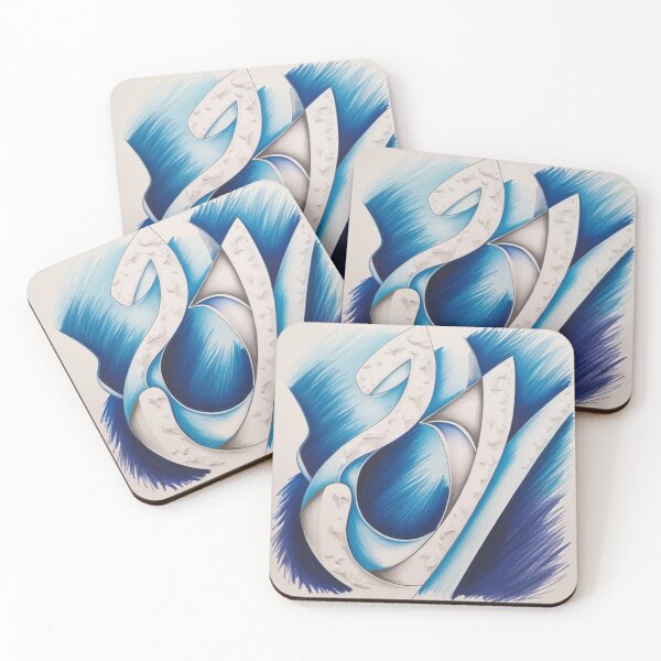 Item preview, Frosted Motion – Abstract Winter Flow in Blue and White designed and sold by Harmonic_Layers.