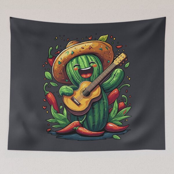 Item preview, Guitar Player Cactus Fiesta Mexican Joy designed and sold by dharanna.