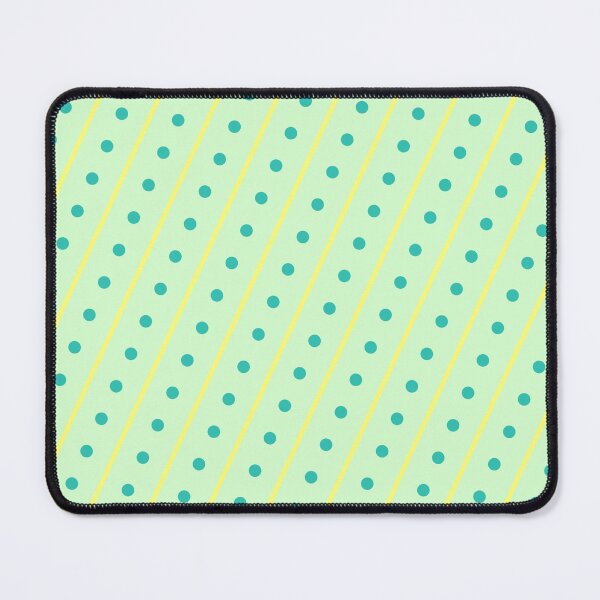 Item preview, Yellow Stripes and Blue Dots on Green Background designed and sold by EvergreenMotifs.