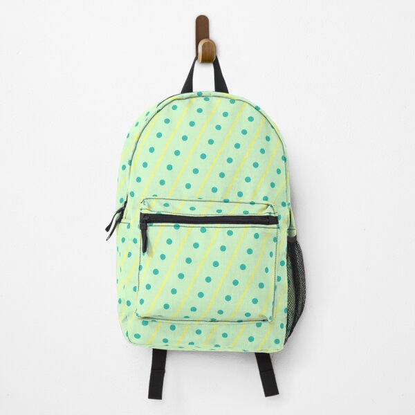 Item preview, Yellow Stripes and Blue Dots on Green Background designed and sold by EvergreenMotifs.