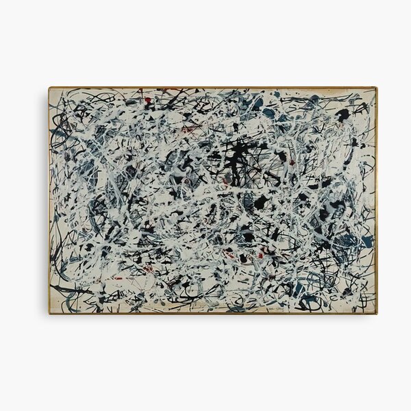 Vista previa del artículo con la obra «Jackson Pollock - COMPOSICIÓN BLANCO NEGRO AZUL Y ROJO SOBRE BLANCO 1948», diseñado y vendido por StrokeMe.