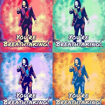 Artwork thumbnail, Keanu - You’re Breathtaking - in Warhol style Pop Art by 1SadBlackSheep