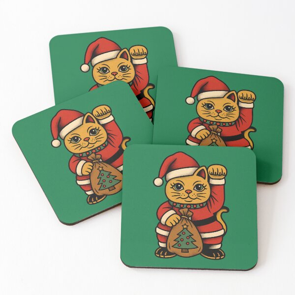 Item preview, Santa Claws – Maneki Neko Original #4 designed and sold by TravisCats.