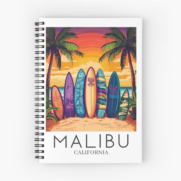 Item preview, A Pop Art Travel Print of Malibu - California  designed and sold by StudioRedKoala.