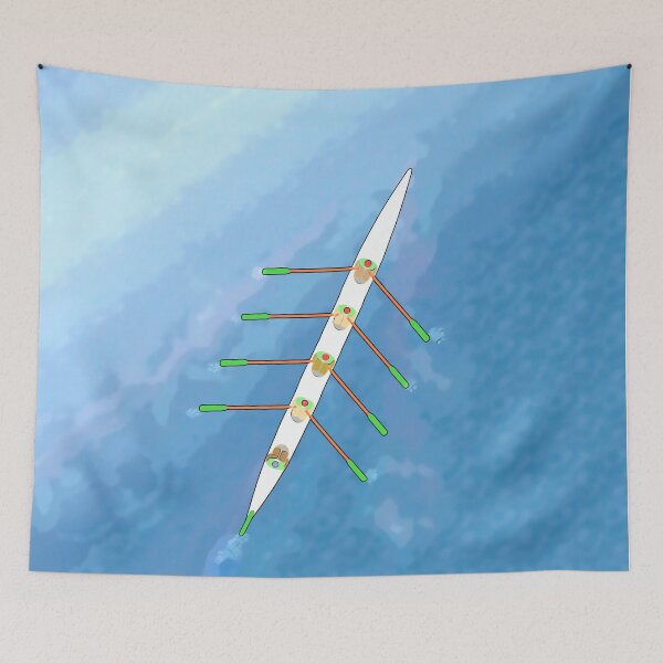Item preview, Cartoon Rowing Quad – Aerial Crew Boat Design designed and sold by Michael van der Hoorn.