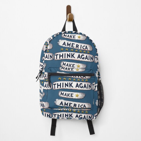 Item preview, Political banner opposing Trump's MAGA, with slogan: Make America think again designed and sold by JaroDesign2023.
