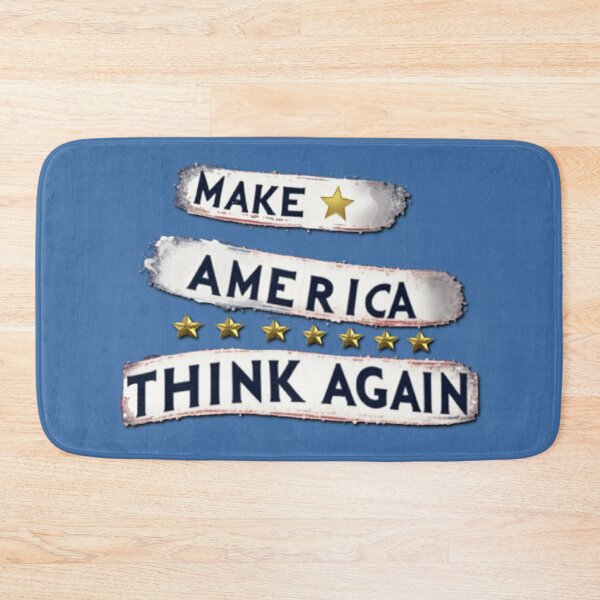 Item preview, Political banner opposing Trump's MAGA, with slogan: Make America think again  designed and sold by JaroDesign2023.