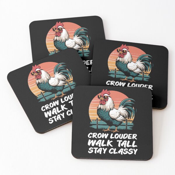 Item preview, Walk Tall, Crow Louder, Stay Classy – Funny Cool Rooster Farm Animal Graphic Tee designed and sold by Serbin.