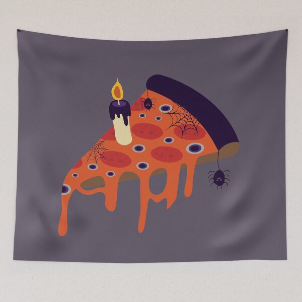 Item preview, Illustration with Boo Pizza and Candle.Web,Spider designed and sold by AlginaPugachova.