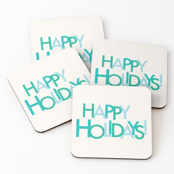 Item preview,  Happy Holidays green, teal, blue, cream background designed and sold by Kristin Alcorn.