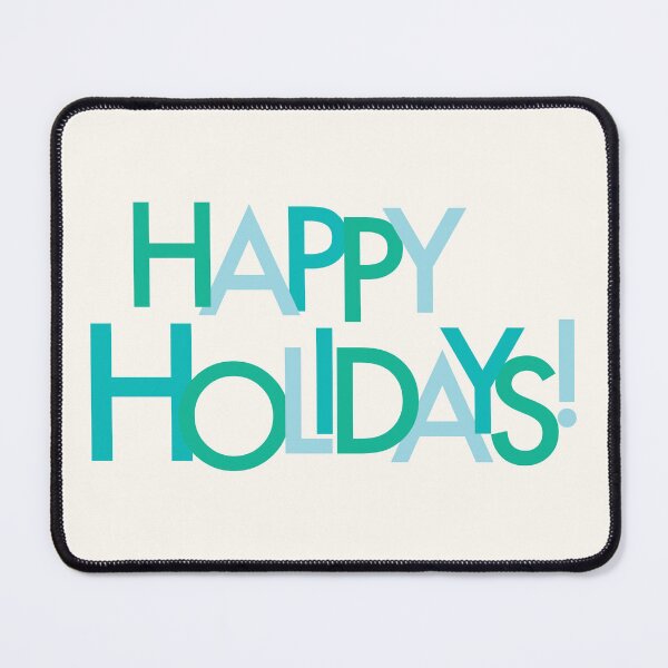 Item preview, Happy Holidays green, teal, blue, cream background designed and sold by Kristin Alcorn.