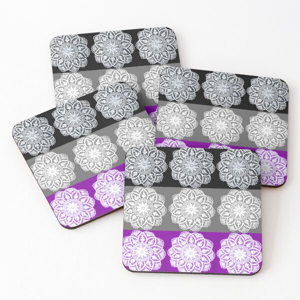 Item preview, Vintage lace flower doily ace pride flag inspired designed and sold by MoreThanTat.