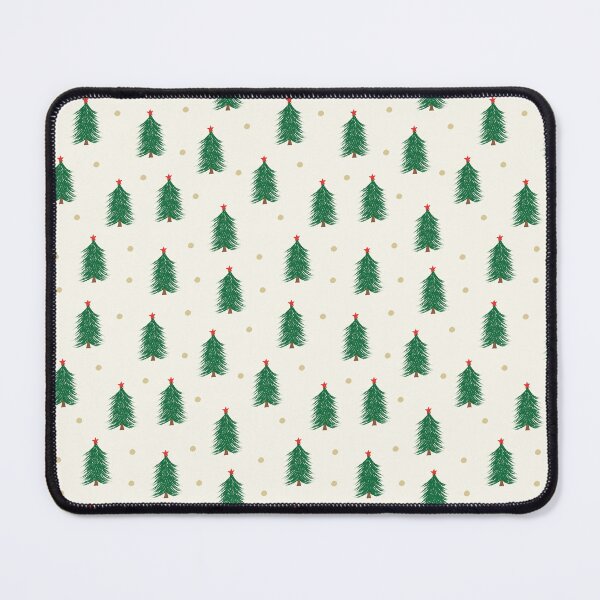 Item preview, Traditional Christmas tree pattern green and red with gold polka dots cream background designed and sold by Kristin Alcorn.