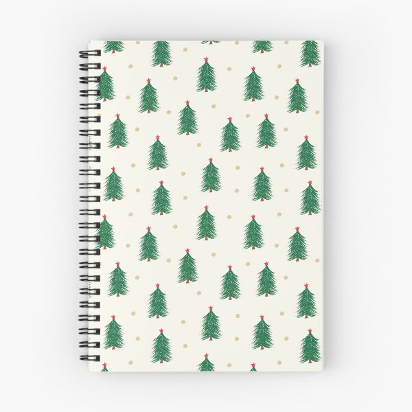 Item preview, Traditional Christmas tree pattern green and red with gold polka dots cream background designed and sold by Kristin Alcorn.