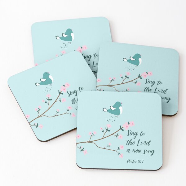 Item preview, Sing to the Lord blue bird pink flowers  designed and sold by Kristin Alcorn.