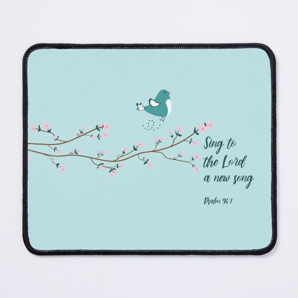Item preview, Sing to the Lord blue bird pink flowers designed and sold by Kristin Alcorn.