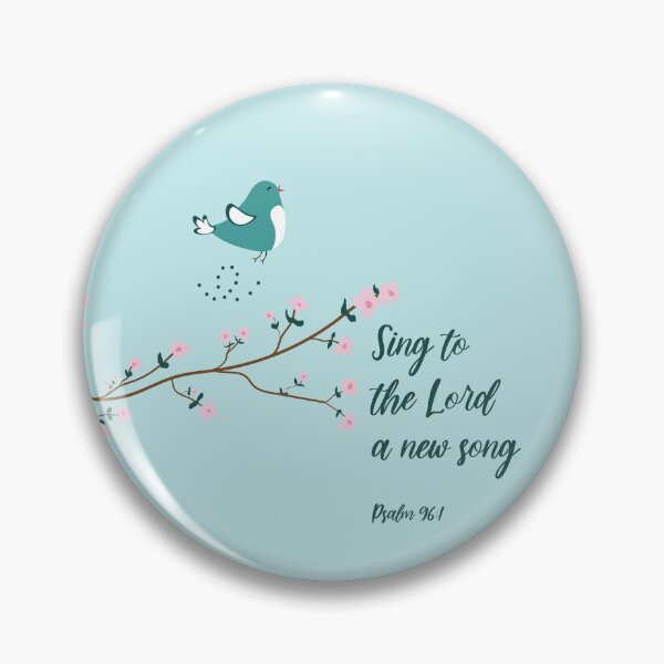 Item preview, Sing to the Lord blue bird pink flowers  designed and sold by Kristin Alcorn.