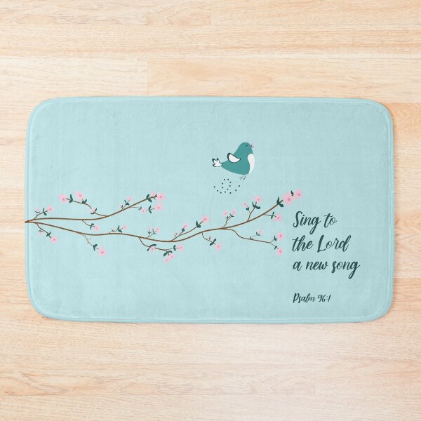 Item preview, Sing to the Lord blue bird pink flowers designed and sold by Kristin Alcorn.