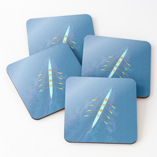 Item preview, Coxless Quad Rowing Art – Sculling Team in Motion Overhead View designed and sold by Michael van der Hoorn.