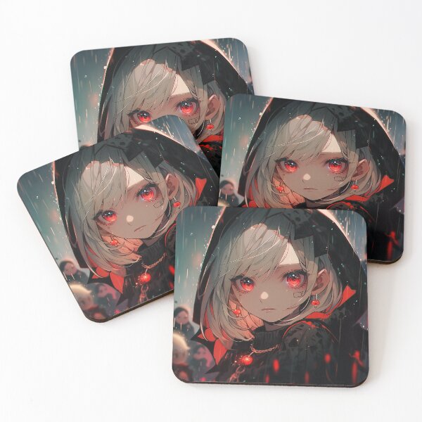 Item preview, Crimson Hooded Cloak Anime Girl designed and sold by bubblegoth.