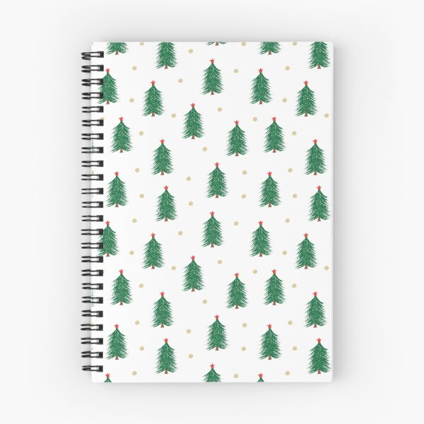 Item preview, Traditional Christmas tree pattern green and red with gold polka dots white background designed and sold by Kristin Alcorn.
