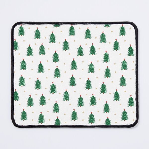 Item preview, Traditional Christmas tree pattern green and red with gold polka dots white background designed and sold by Kristin Alcorn.