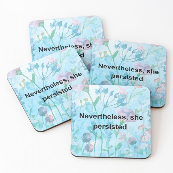 Item preview, Nevertheless, she persisted blue floral  designed and sold by ClickATee Store .