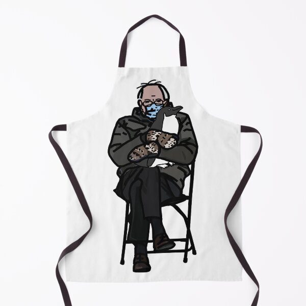 Item preview, Bernie Sanders in Mittens Holding a Penguin on Folding Chair designed and sold by ellenhenry.
