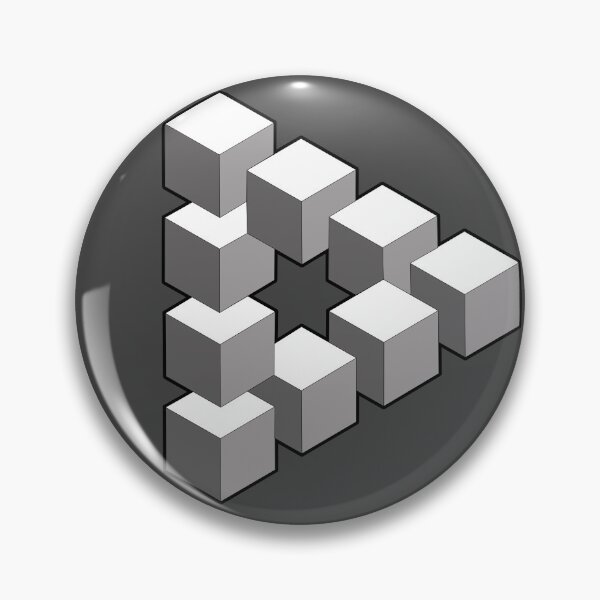 Item preview, Penrose triangle - impossible optical illusion,VisualParadoxe designed and sold by PixelPunny.