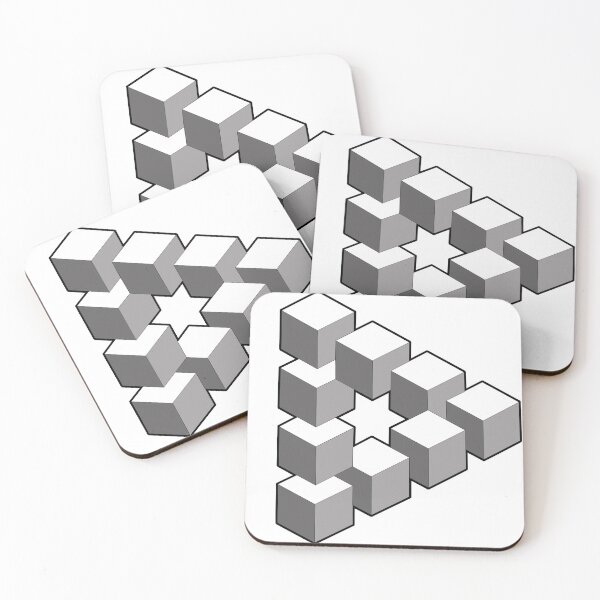 Item preview, Penrose triangle - impossible optical illusion,VisualParadoxe designed and sold by PixelPunny.