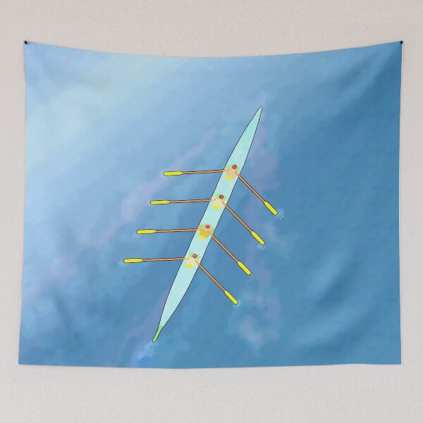 Item preview, Rowing Quad Crew Cartoon – No Text Edition designed and sold by Michael van der Hoorn.