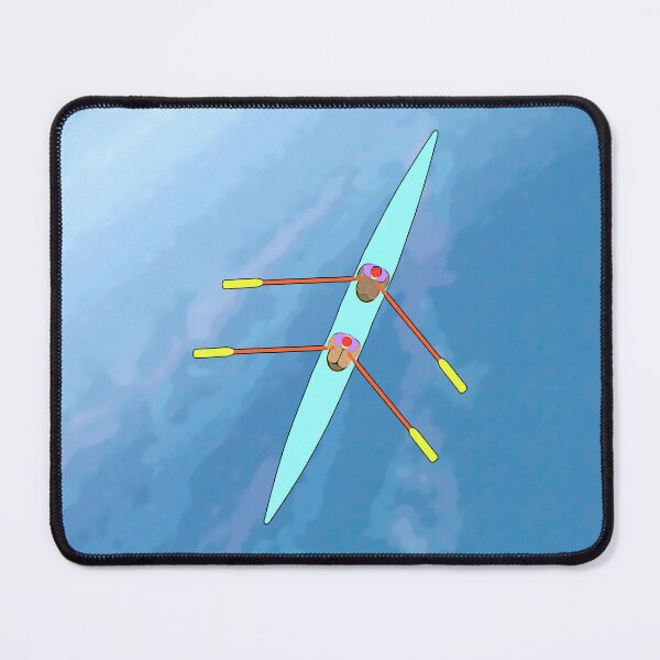 Item preview, Double Scull Rowing Cartoon – Overhead Duo Crew Illustration designed and sold by Michael van der Hoorn.