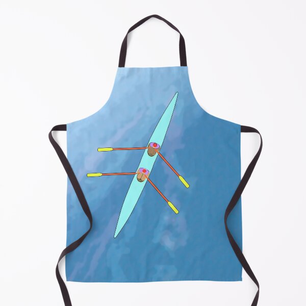 Item preview, Double Scull Rowing Cartoon – Overhead Duo Crew Illustration designed and sold by Michael van der Hoorn.