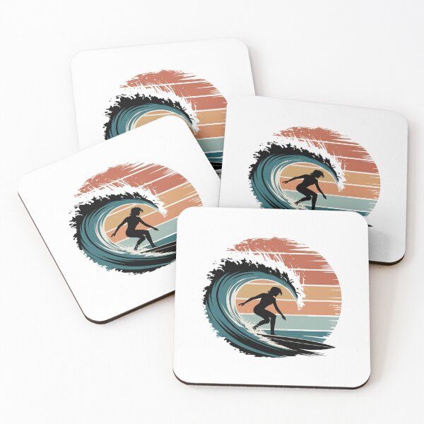Item preview, Trendy Vintage Retro Girl Surfing Beach Summer Vacation Surfer  ,Surfboard Surfing designed and sold by SOUFIANE1991.