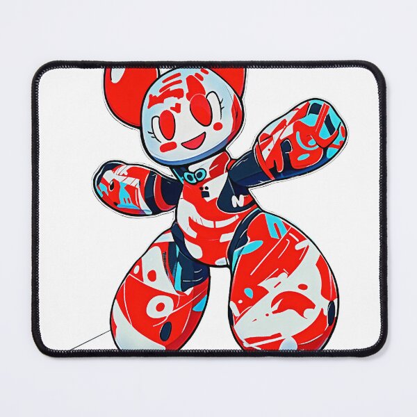 Item preview, Smiling robot panda in red armor standing in futuristic room designed and sold by MirraStore.