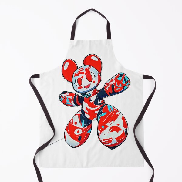Item preview, Smiling robot panda in red armor standing in futuristic room designed and sold by MirraStore.