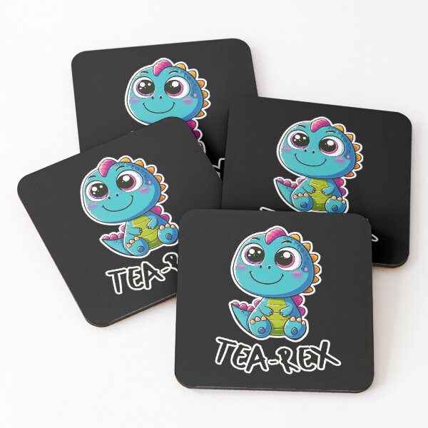 Item preview, Cute Tea-Rex Cartoon Dinosaur Sticker - Adorable and Funny Dinosaur Art designed and sold by Psycho-Crazy.