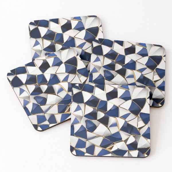 Item preview, Abstract Spiral  Blue White Gold Geometry  designed and sold by Vicky Brago-Mitchell®.
