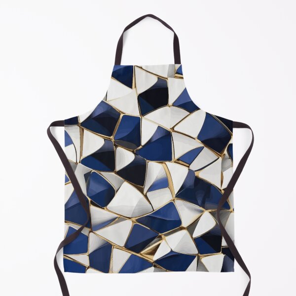 Item preview, Abstract Spiral  Blue White Gold Geometry  designed and sold by Vicky Brago-Mitchell®.
