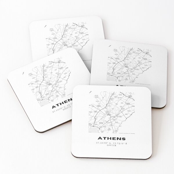 Item preview, Minimalist Black & White Athens, Greece City Map designed and sold by RM-Journey.