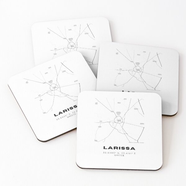 Item preview, Minimalist Black & White Larissa, Greece City Map designed and sold by RM-Journey.