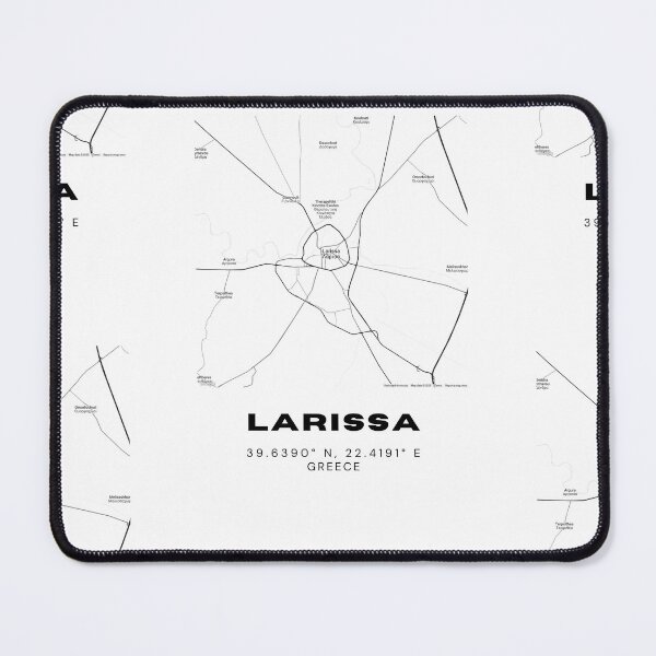 Item preview, Minimalist Black & White Larissa, Greece City Map designed and sold by RM-Journey.