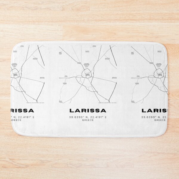 Item preview, Minimalist Black & White Larissa, Greece City Map designed and sold by RM-Journey.