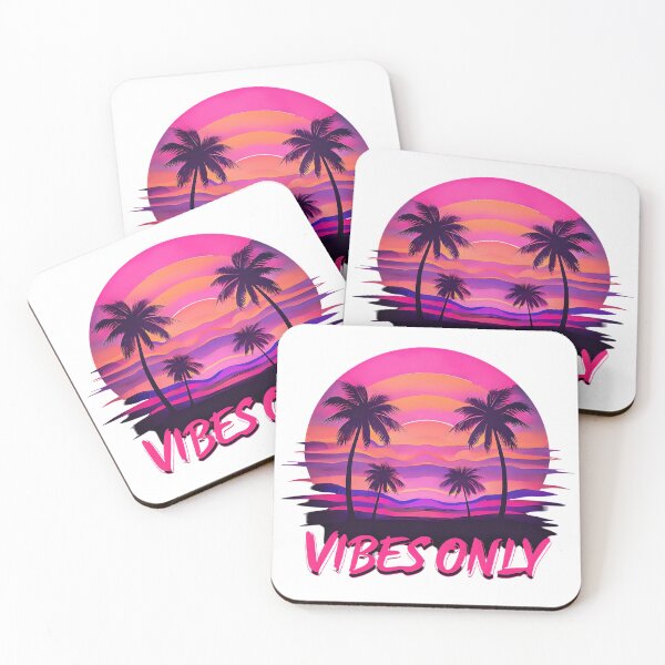 Item preview, Retro Sunset Palm Trees Graphic Tee, Vibes Only T-Shirt designed and sold by fenrirwulf68.