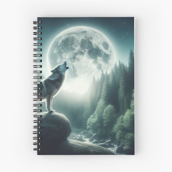Item preview, Centinela Lunar: Lobo en el bosque iluminado por la luna designed and sold by ROZWALCZ.