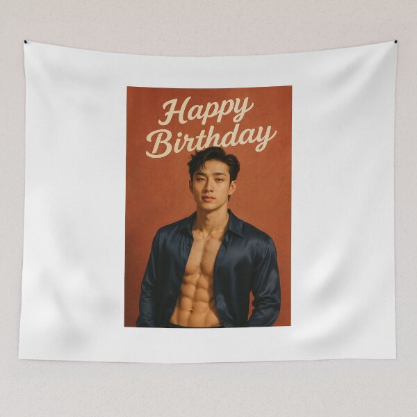 Item preview, Bang Chan of Stray Kids Shirtless Birthday Greeting designed and sold by Aryabek.