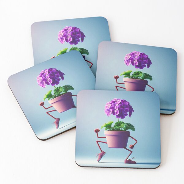 Item preview, Purple Geranium in Dancing Flower Pot designed and sold by CarolM.