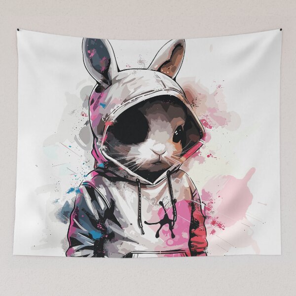 Item preview, bunny design in neon colors and cool position designed and sold by MaveArts.