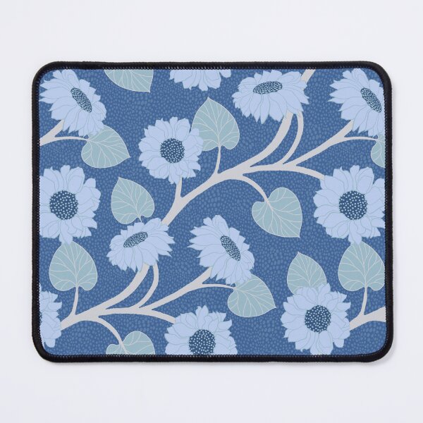 Item preview, Sunflowers light blue on navy designed and sold by MarySchwindt.