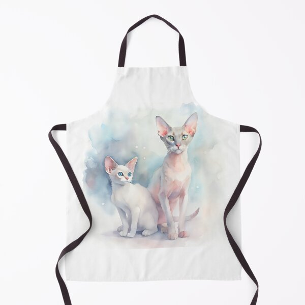 Item preview, Devon Rex Cat Duo | Elegant Watercolor Pet Portrait designed and sold by Michael van der Hoorn.